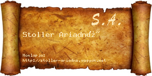 Stoller Ariadné névjegykártya
